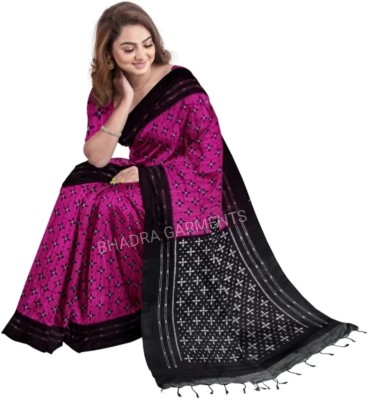 Bhadra Printed Sambalpuri Viscose Rayon Saree(Pink)