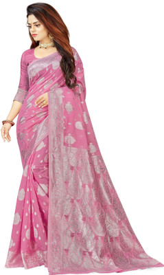 siddharth textiles Self Design Bollywood Cotton Silk Saree(Pink)