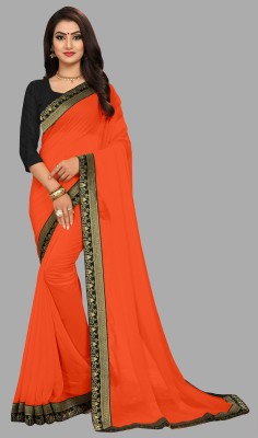 MATRUCHHAYA Embroidered, Woven Daily Wear Georgette, Chiffon Saree(Orange)