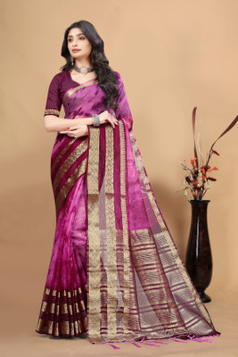 Aarunika SKT Printed Bollywood Art Silk Saree(Magenta)