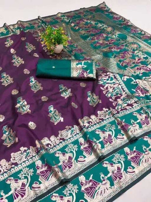 CP TEXTILE Embellished Banarasi Jacquard Saree(Magenta)