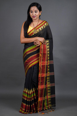 Rnn Saree Printed Handloom Pure Cotton Saree(Multicolor)