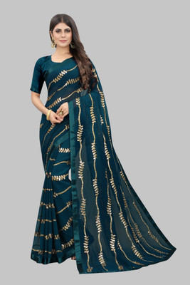 Aika Embroidered Bollywood Georgette Saree(Dark Green)