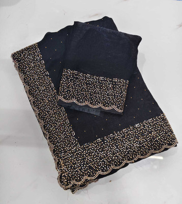 Bhadrakali Sarees Solid/Plain Daily Wear Chiffon Saree(Light Blue)