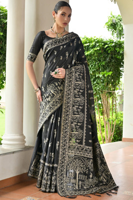 ROOP LAVANYA Printed Banarasi Art Silk, Jacquard Saree(Red)