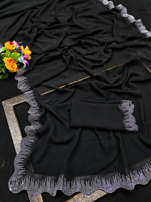 Rich Choice Embellished Bollywood Georgette Saree(Black)