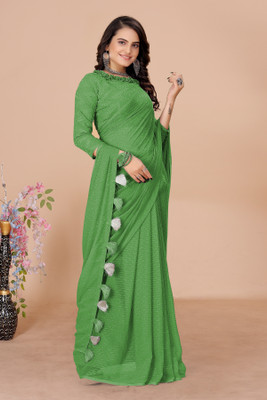 Swastik Creation Self Design Bollywood Georgette Saree(Multicolor)