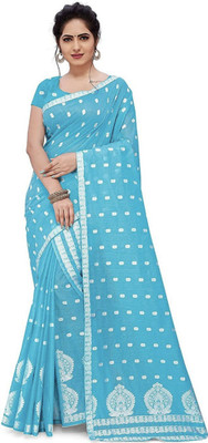 kalhari Self Design Mekhela Chador Cotton Silk Saree(Light Blue)