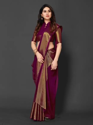 Zinariya Fab Solid/Plain Bollywood Chiffon Saree(Pink)