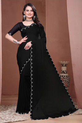 Labheshwari Embellished Bollywood Georgette Saree(Black)