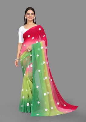 KV Fashion Embroidered Bollywood Georgette Saree(Green)