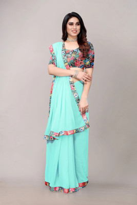 NESHVI ENTERPRISE Floral Print Bollywood Georgette Saree(Multicolor)