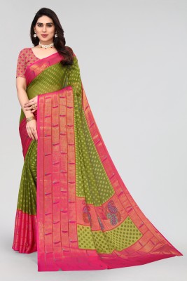 Kayimi Printed Daily Wear Brasso Saree(Green)