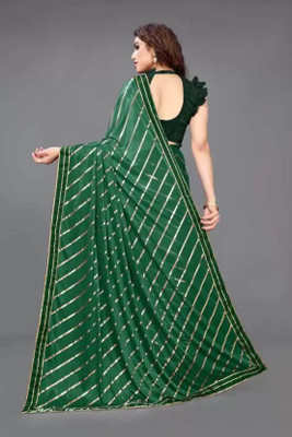 MV FASHION Self Design, Printed Bollywood Cotton Silk Saree(Green)
