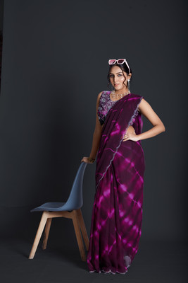 Bollytrend Ombre Bollywood Georgette, Chiffon Saree(Magenta)