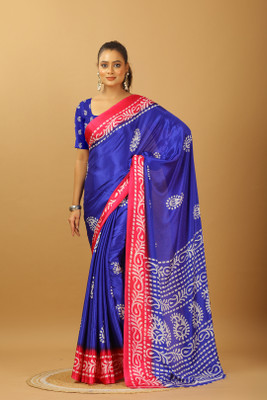 AVM SILK MILLS Self Design Bollywood Crepe Saree(Blue)