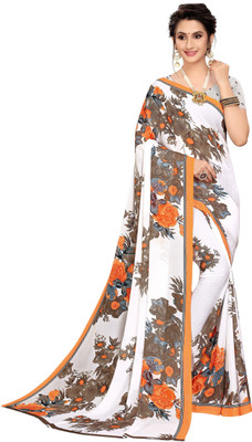Saadhvi Digital Print Daily Wear Georgette Saree(Orange)