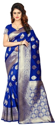 RJTAJ FAB Woven Bollywood Art Silk, Silk Blend Saree(Blue)