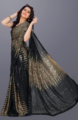 JAY RAMDEV FASHION Embellished Bollywood Georgette Saree(Gold)
