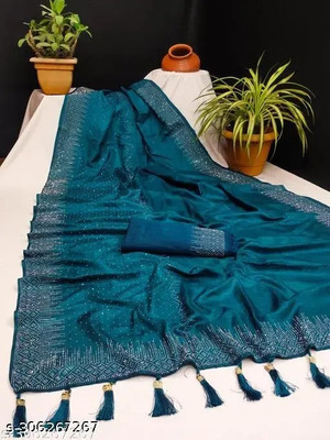 Suali Embellished Bollywood Georgette Saree(Blue)