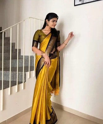 Shruti Bandhani Woven Kanjivaram Cotton Silk Saree(Multicolor)