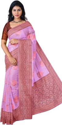 MANUMA Woven Daily Wear Art Silk Saree(Pink)