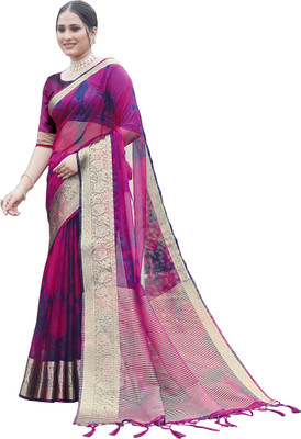 Aarunika MNT Printed Bollywood Organza Saree(Purple)