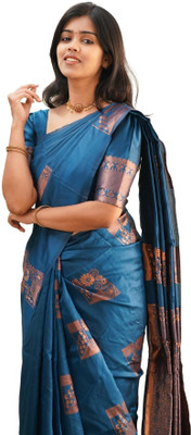 LAVISHBOI Solid/Plain Saree with Attached Blouse Art Silk Saree(Multicolor)