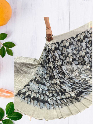 HouseOfCommon Printed Bollywood Georgette Saree(Black)