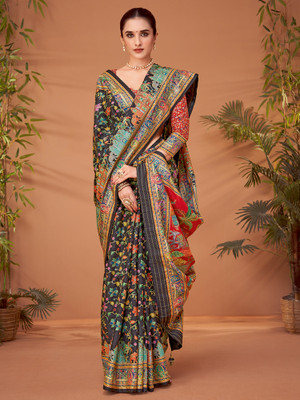 Sareemall Printed Banarasi Viscose Rayon Saree(Multicolor)