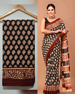 HG SAREES Printed Bollywood Mulmul Saree(Multicolor)