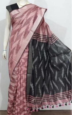 Srii handloom creation Dyed Ikkat Cotton Silk Saree(Multicolor)