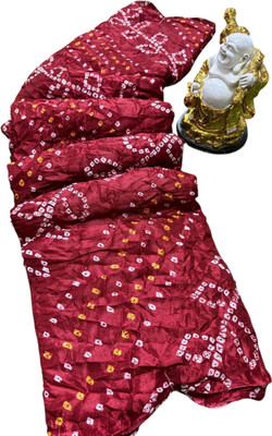 Aadimam Creation Printed Bollywood Silk Blend Saree(Red)