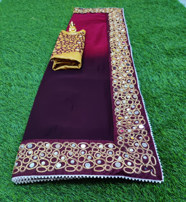 jashvicreation Embroidered Bollywood Georgette Saree(Purple)