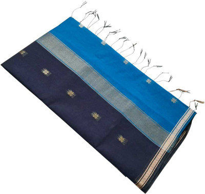 sri amman sarees Woven Maheshwari Cotton Silk Saree(Orange)