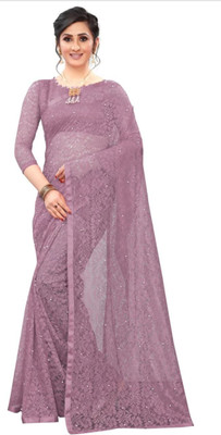 Divya Shree Self Design Bollywood Net Saree(Pink)