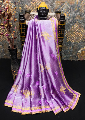 ZOYAL ENTERPRISE Embroidered Bollywood Jimmy choo Saree(Purple)