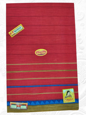 MAATARA TEXTILE AND COLLECTION Floral Print Bollywood Pure Cotton Saree(Red)