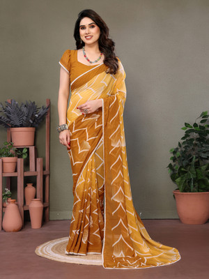 Divastri Embellished Bollywood Georgette, Silk Blend Saree(Mustard)