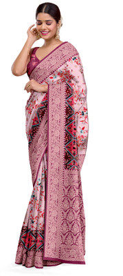 DHARMRAJ ENTERPRISE Digital Print Banarasi Crepe Saree(Red)