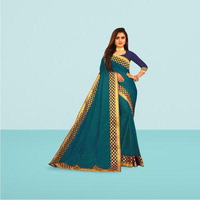 Shilpa Fashion Woven Kanjivaram Silk Blend Saree(Blue)