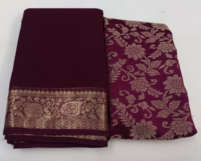 Swarne Woven Bollywood Georgette Saree(Purple)