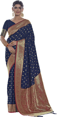 nilkanth creation Self Design Banarasi Jacquard Saree(Blue)