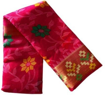 Saadhvi Self Design Kalamkari Cotton Blend Saree(Pack of 2, Pink)