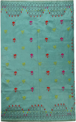 paul bastralaya Printed Handloom Art Silk Saree(Light Blue)
