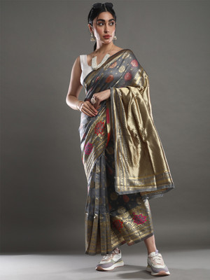 Divastri Woven Daily Wear Art Silk Saree(Grey)