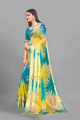 Aarunika SBT Digital Print Bollywood Art Silk Saree(Light Blue)