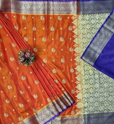 HouseOfCommon Printed Banarasi Jacquard Saree(Magenta)