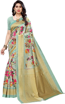 Poshyaa Fashion Digital Print Bollywood Art Silk Saree(Green)