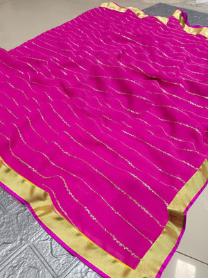 Sareez House Embroidered Daily Wear Chiffon Saree(Pink)
